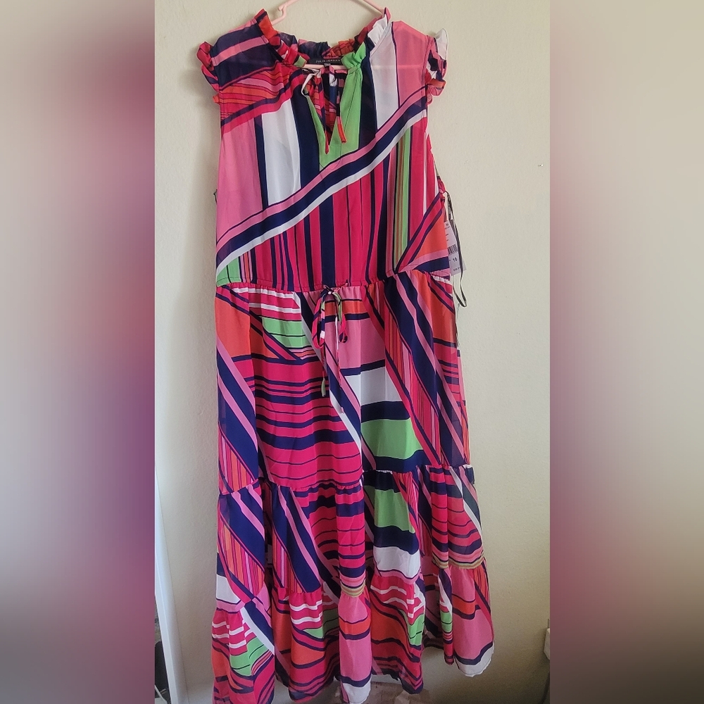 NWT Julia Jordan Vibrant Multicolor Midi Dress Size 16 - Picture 4 of 16